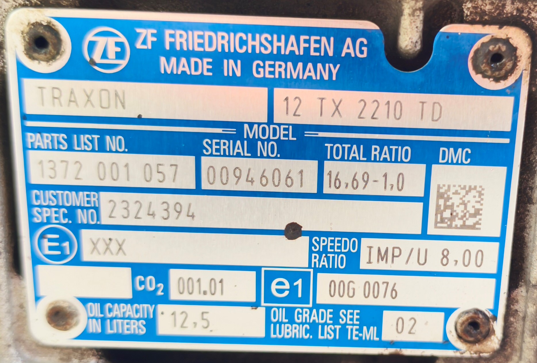 12TX2210 кпп ZF Traxon 1372001057 DAF 106